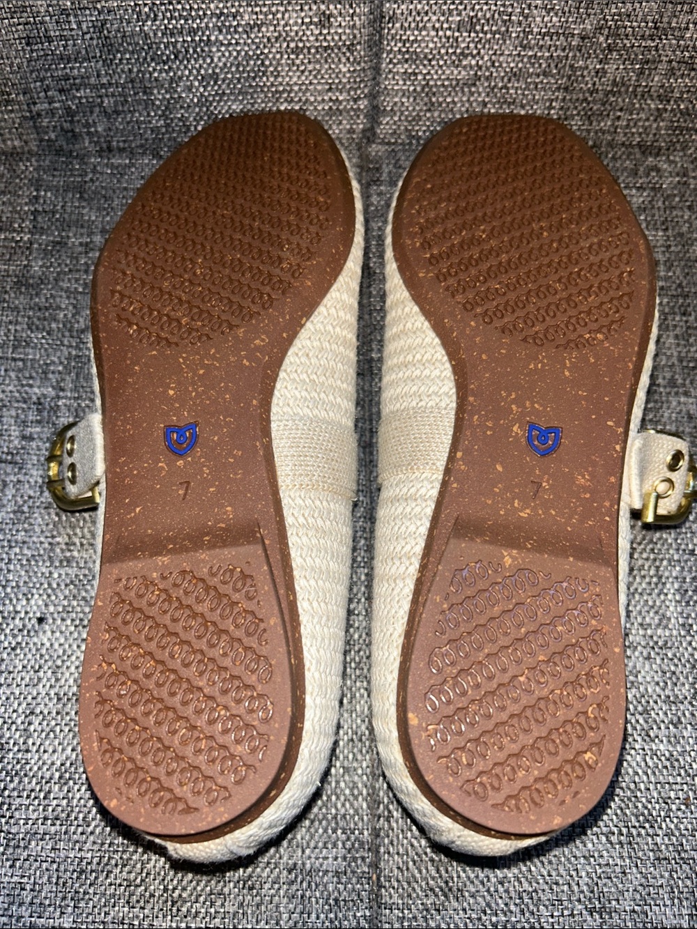 NEW - Rothy's MAX BUCKLE Cream Woven Mary Jane Flats with Grommet Strap - Picture 7 of 8